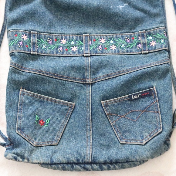 90s | Denim Floral Backpack - Picture 5 of 8